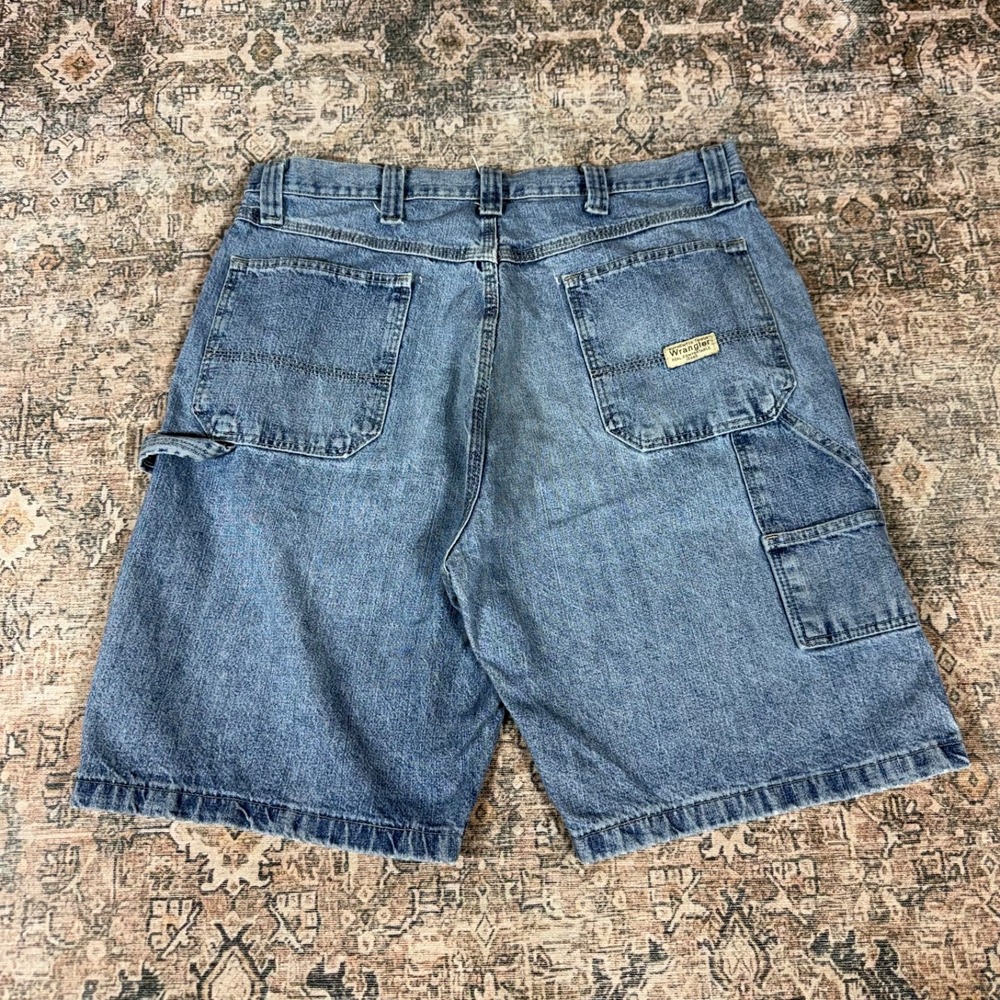 Vintage Baggy Wrangler Capenter Jorts Size 34 Blue